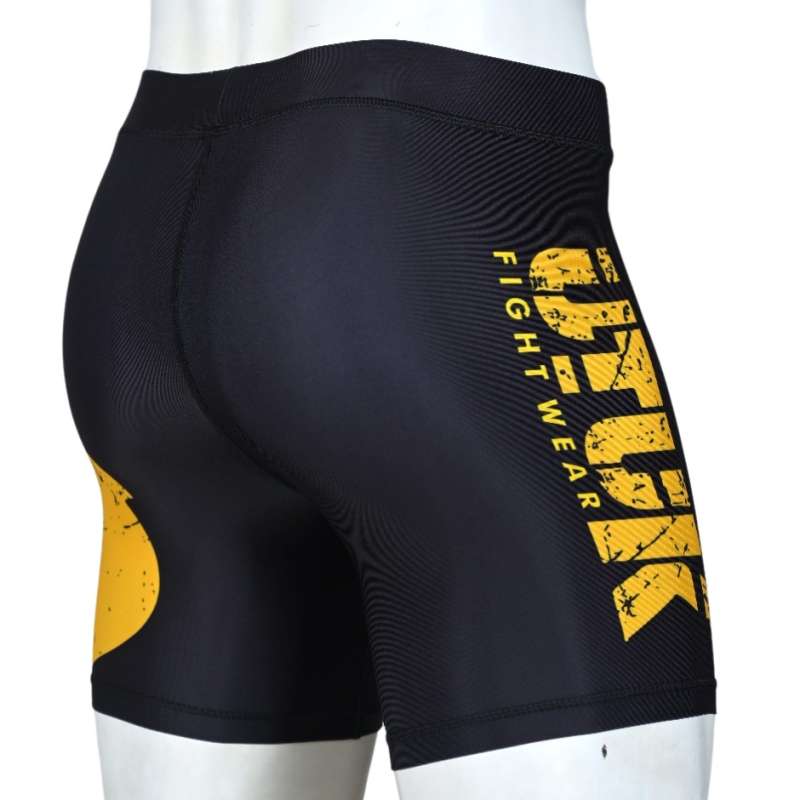 Shorts lycra corto MMA Utuk negro amarillo Shorts lycra corto MMA Utuk negro amarillo