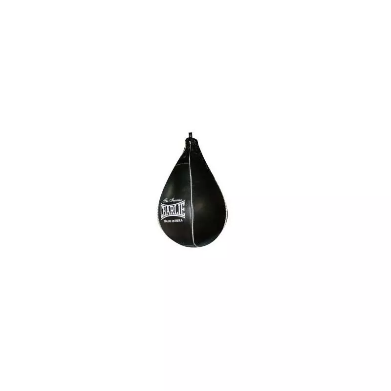 Charlie speed bag in pelle (nero)