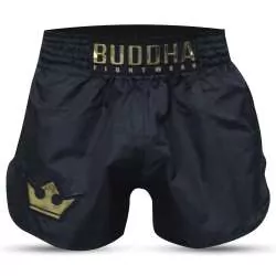 Pantaloncini Buddha old school muay thai nero oro