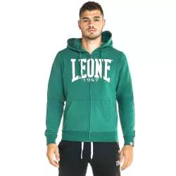 Giacca Leone con grande logo e zip (verde scuro)