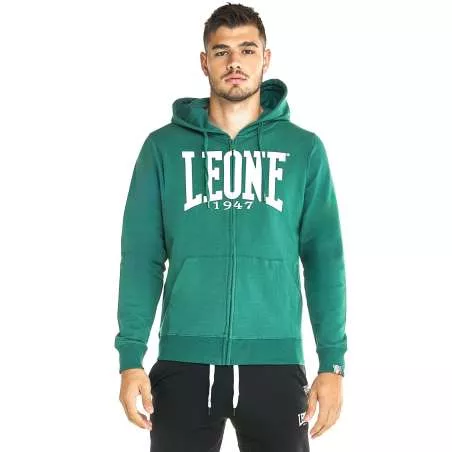 Giacca Leone con grande logo e zip (verde scuro)