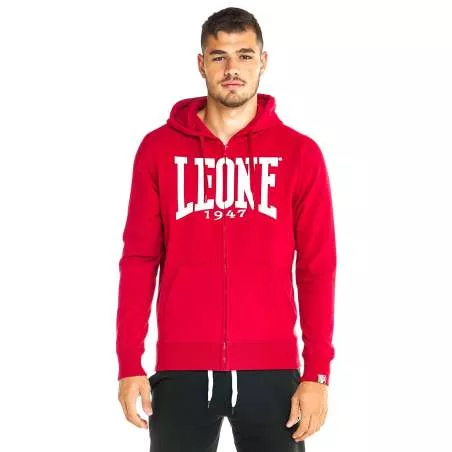 Felpa Leone big logo con zip (bordeaux)