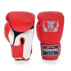 TopKing guanti muay thai super air doppio tono (rosso/bianco)