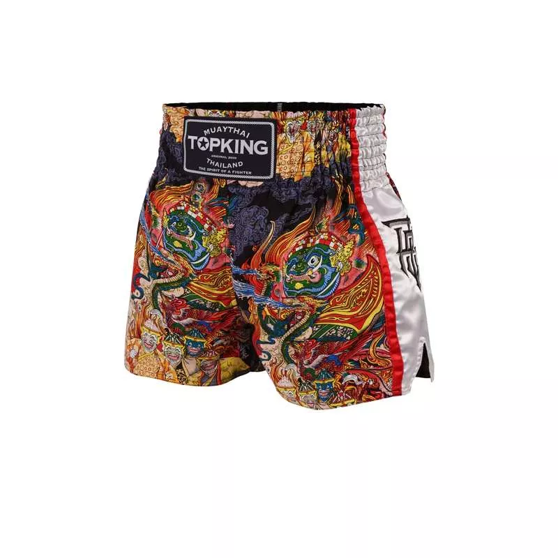 Pantaloncini da Muay Thai Top King TKBS 205 BIANCO