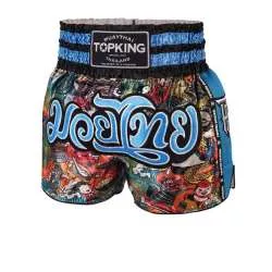 TopKing pantaloni muay thai 227 (blu)