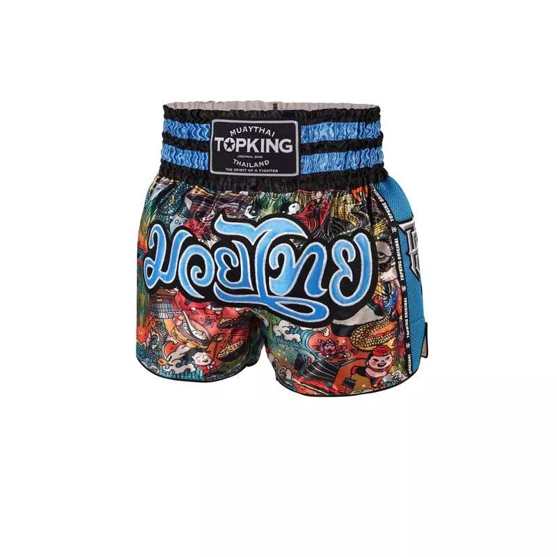 TopKing pantaloni muay thai 227 (blu)