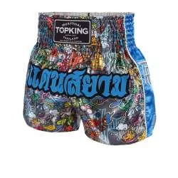 Pantaloni Muay thai Top King Boxing 255 (blu chiaro)